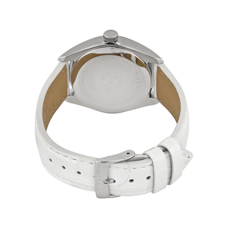 Tissot PR100 White Dial White Leather Ladies Watch T1012101603100 - The Watches Men & Co #3