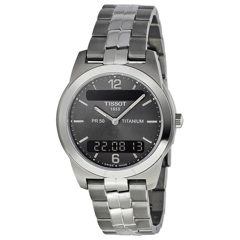 Tissot PR 50 Titanium Analog/Digital Grey Men's Watch T34.7.487.62 - The Watches Men & Co