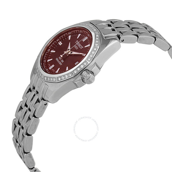 Tissot PRC 100 Diamonds Red Dial Ladies Watch T22.1.181.81 - The Watches Men & Co #2