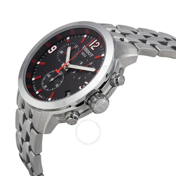 Tissot PRC 200 Chronograph Black Dial Stainless Steel Men's Watch T0554171105701 - The Watches Men & Co #2