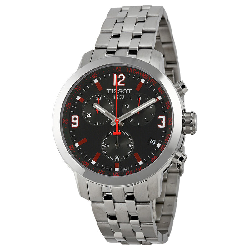 Tissot PRC 200 Chronograph Black Dial Stainless Steel Men's Watch T0554171105701 - The Watches Men & Co