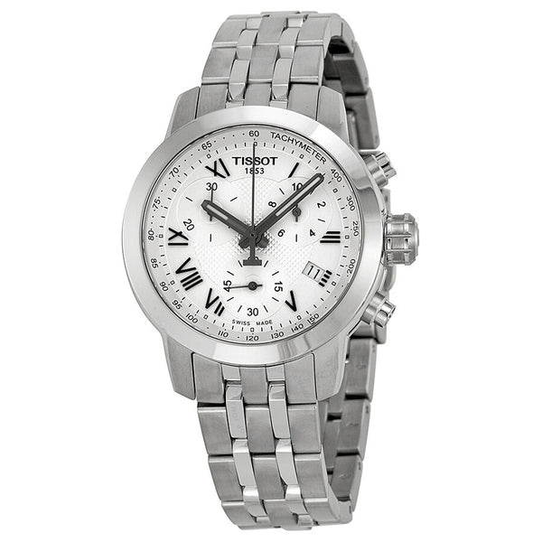 Tissot PRC 200 Chronograph White Dial Ladies Watch T055.217.11.033.00 - The Watches Men & Co