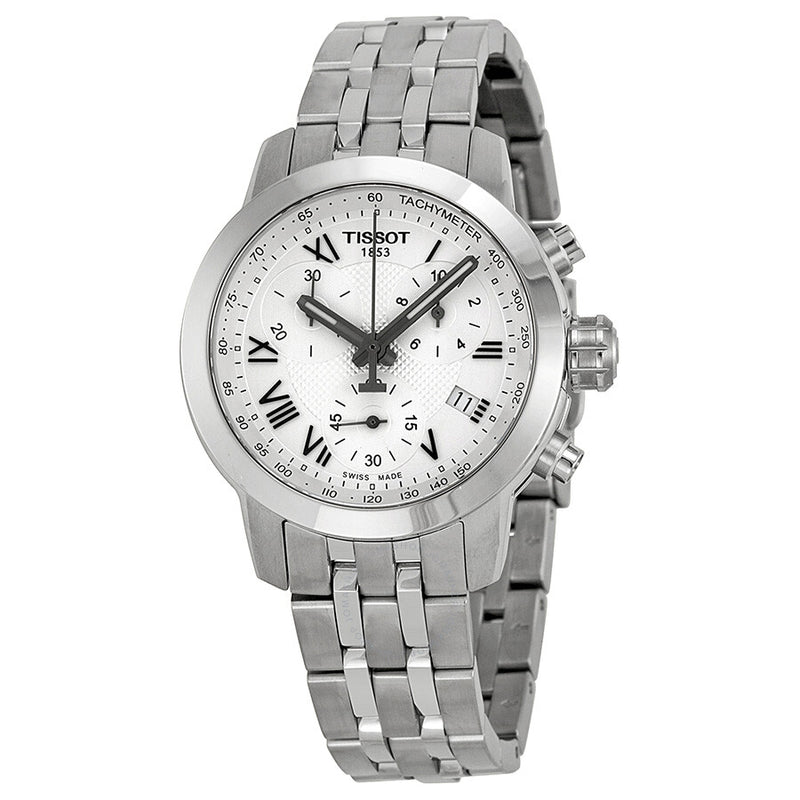 Tissot PRC 200 Chronograph White Dial Ladies Watch T055.217.11.033.00 - The Watches Men & Co