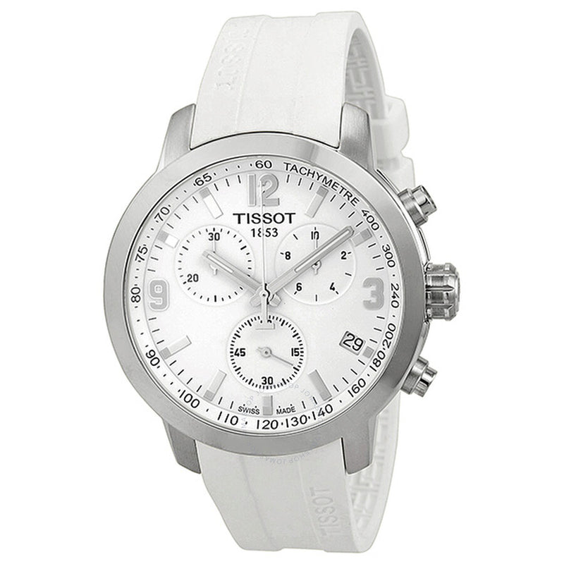 Tissot PRC 200 Chronograph White Dial Men's Watch T0554171701700 - The Watches Men & Co