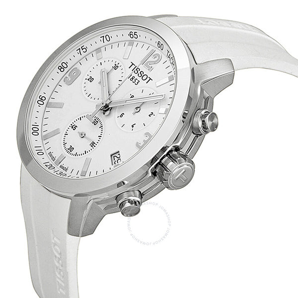 Tissot PRC 200 Chronograph White Dial Men's Watch T0554171701700 - The Watches Men & Co #2