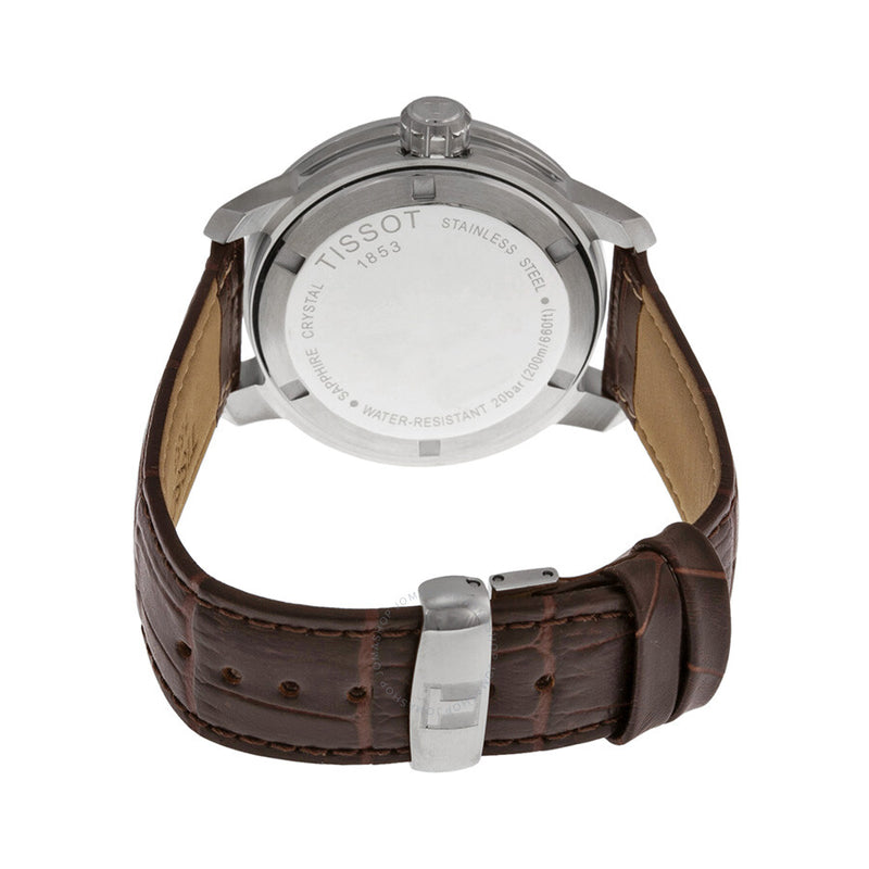 Tissot PRC 200 Quartz Silver Dial Brown Leather Men's Watch T0554101603700 - The Watches Men & Co #3