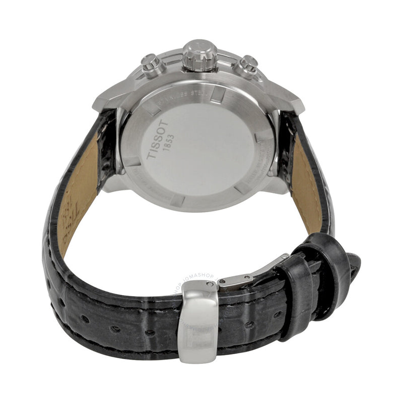 Tissot PRC200 Chronograph Silver Dial Black Leather Ladies Watch T0552171603202 - The Watches Men & Co #3