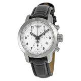 Tissot PRC200 Chronograph Silver Dial Black Leather Ladies Watch T0552171603202 - The Watches Men & Co