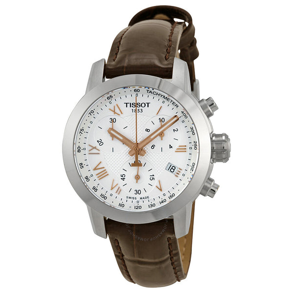 Tissot PRC200 Chronograph Silver Dial Ladies Watch T0552171603302 - The Watches Men & Co
