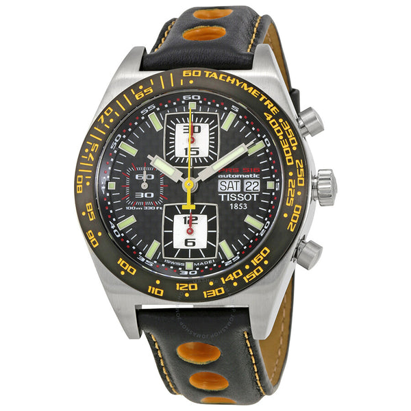 Tissot PRS516 Black Dial Black Leather Men's Watch T91.1.427.81 - The Watches Men & Co
