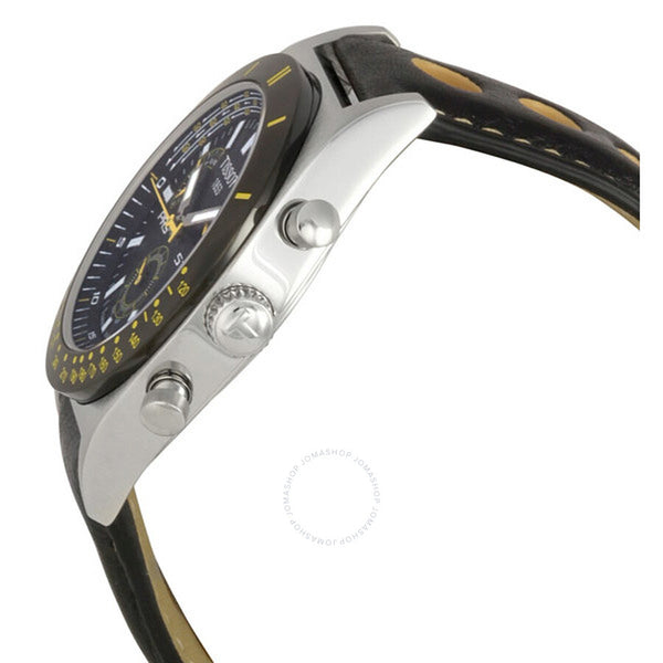 Tissot PRS516 Chronograph Black Dial Black Leather Men's Watch T91.1.428.51 - The Watches Men & Co #2