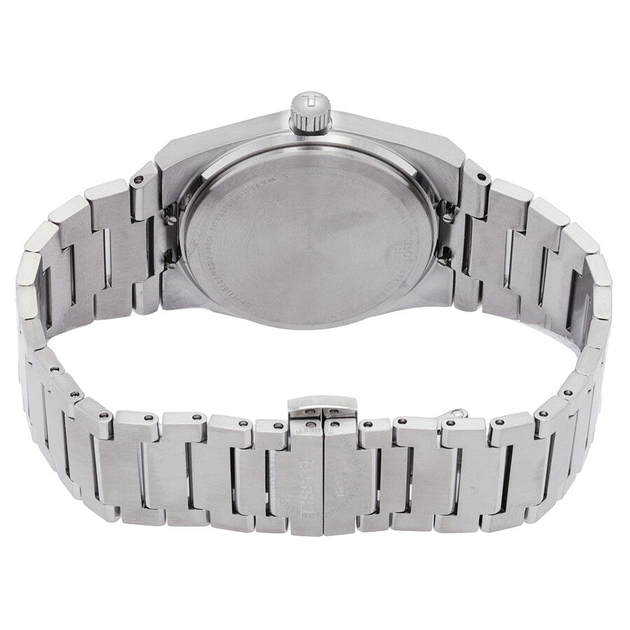 Tissot PRX stainless steel caseback and bracelet detail