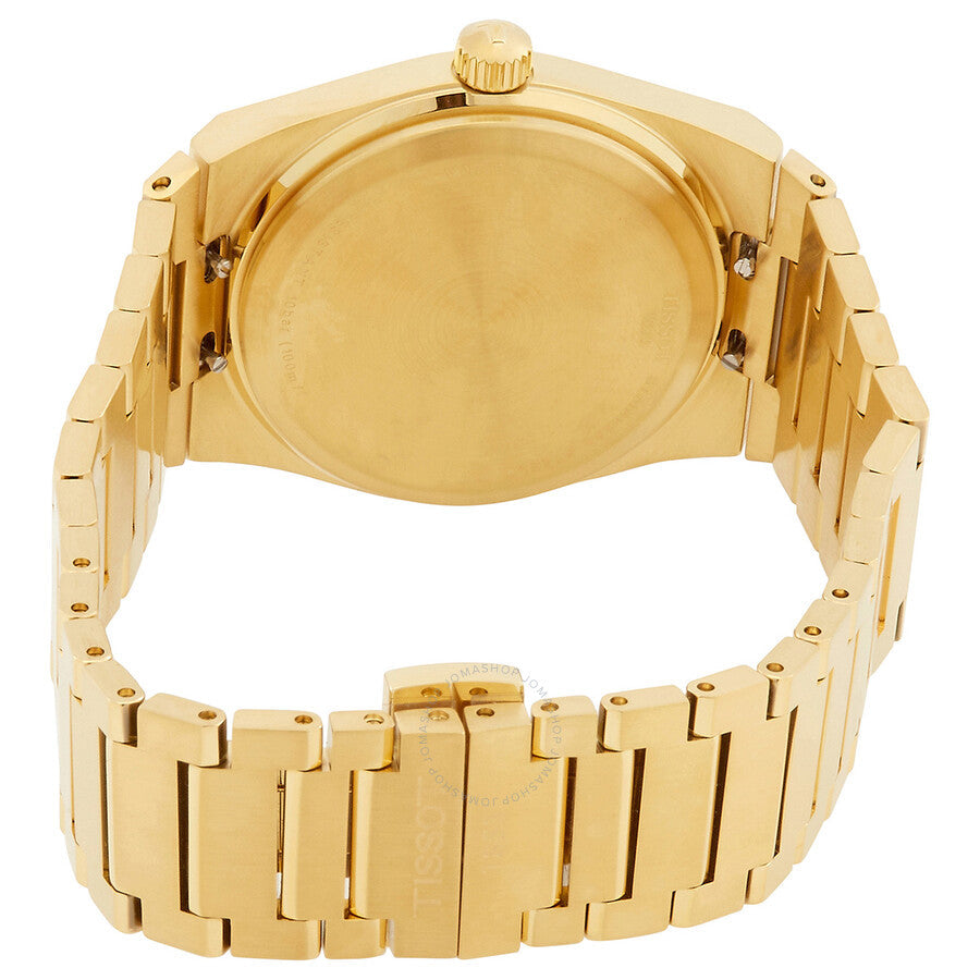 Tissot PRX watch caseback and bracelet from rear view