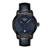Tissot Quickster Black Mother of Pearl Dial Anthracite Leather Unisex Watch T0954103612700 - The Watches Men & Co