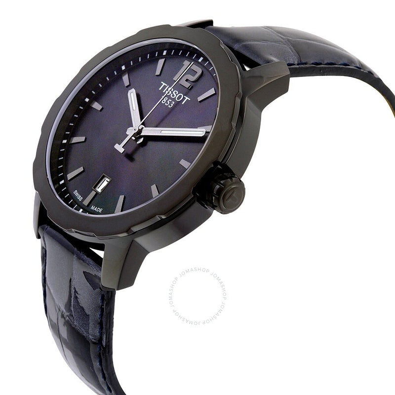 Tissot Quickster Black Mother of Pearl Dial Anthracite Leather Unisex Watch T0954103612700 - The Watches Men & Co #3