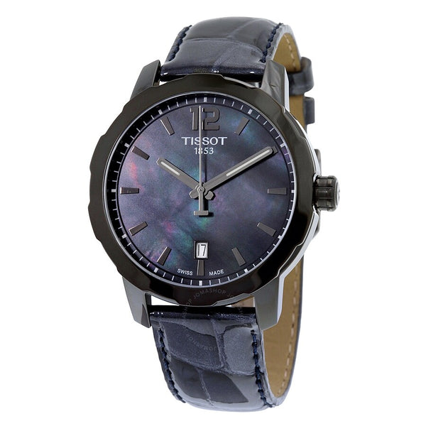 Tissot Quickster Black Mother of Pearl Dial Anthracite Leather Unisex Watch T0954103612700 - The Watches Men & Co #2