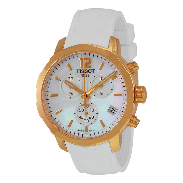 Tissot Quickster Chronograph Mother of Pearl Dial Ladies Sports Watch T0954173711700 - The Watches Men & Co