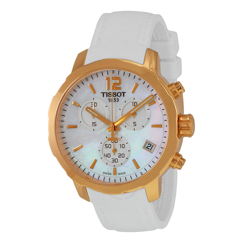 Tissot Quickster Chronograph Mother of Pearl Dial Ladies Sports Watch T0954173711700 - The Watches Men & Co