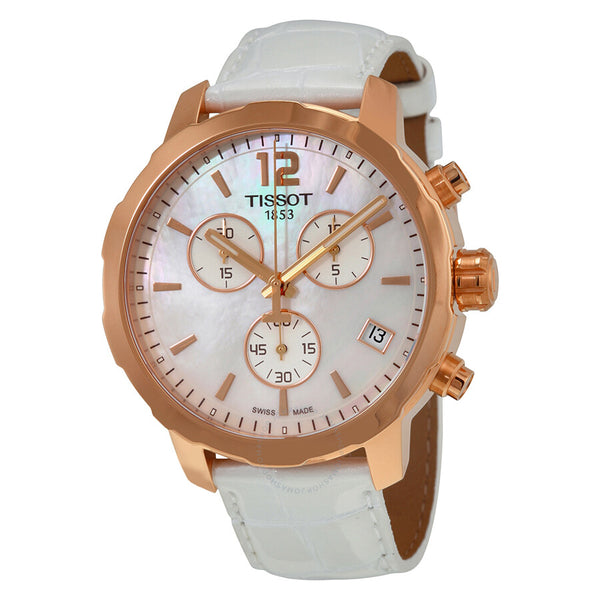 Tissot Quickster Chronograph Mother of Pearl Dial Ladies Watch T095.417.36.117.00 - The Watches Men & Co