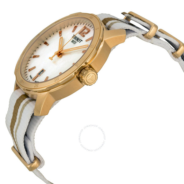 Tissot Quickster Mother of Pearl Dial Striped Nylon 40mm Watch T0954103711700 - The Watches Men & Co #2