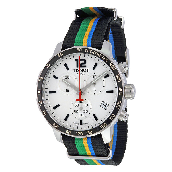 Tissot Quickster White Dial Striped Nylon Men's Watch T0954171703702 - The Watches Men & Co