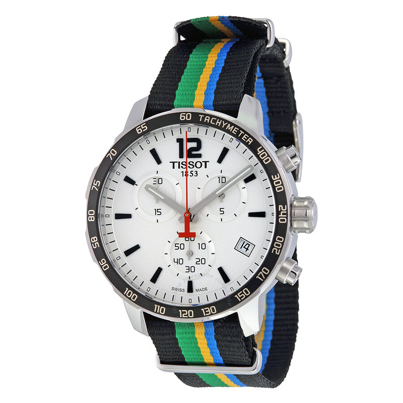 Tissot Quickster White Dial Striped Nylon Men's Watch T0954171703702 - The Watches Men & Co