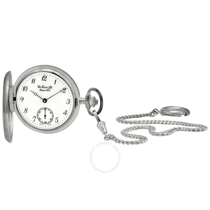 Tissot Savonnette Hand Wind White Dial Men's Pocket Watch T83.1.406.12 - The Watches Men & Co