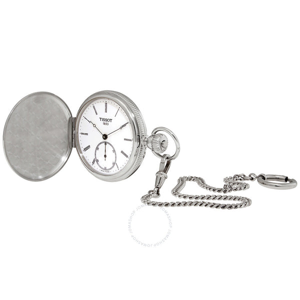 Tissot Savonnette Hand Wind White Dial Men's Pocket Watch T867.405.19.013.00 - The Watches Men & Co #2