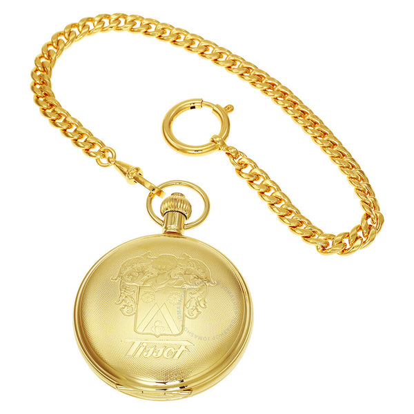 Tissot Savonnette Mechanical Golden Brass Pocket Watch T83445113 - The Watches Men & Co #2