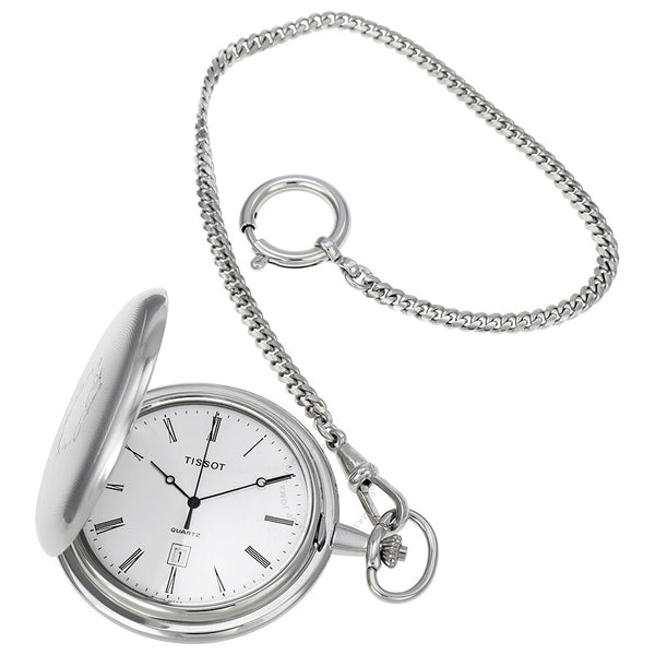 Tissot Savonnette Palladium Plated Brass Pocket Watch T83650813 - The Watches Men & Co