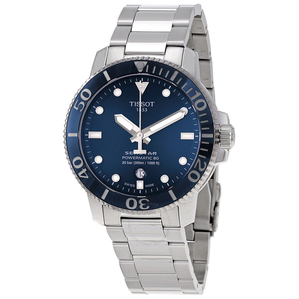 Tissot SEASTAR 1000 POWERMATIC 80 Automatic Blue Dial Men's Watch T120.407.11.041.03 - The Watches Men & Co