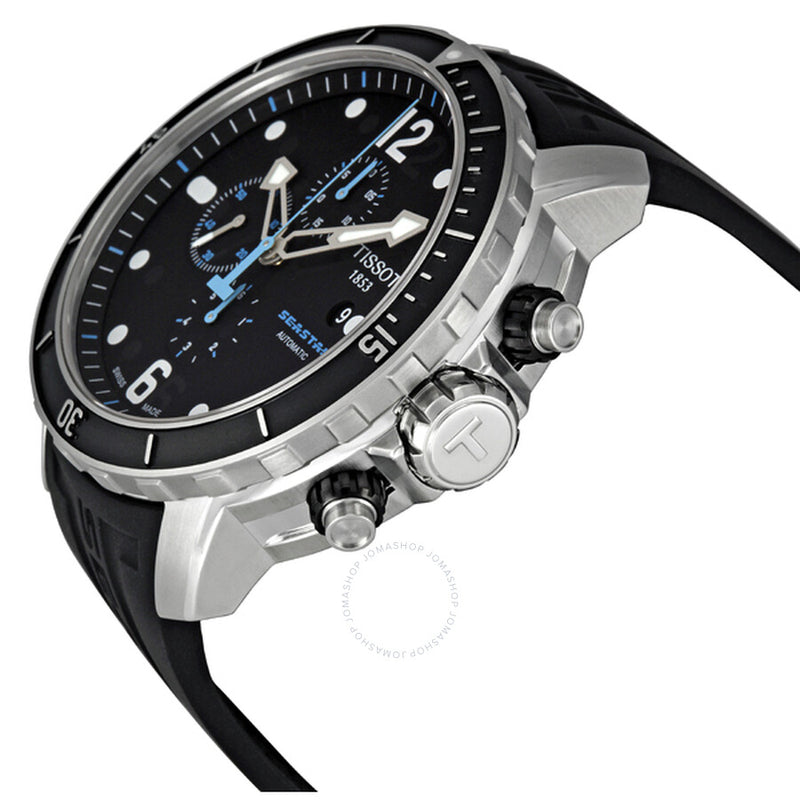 Tissot Seastar Chronograph Automatic Black Dial Men's Watch T0664271705700 - The Watches Men & Co #2