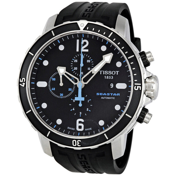Tissot Seastar Chronograph Automatic Black Dial Men's Watch T0664271705700 - The Watches Men & Co