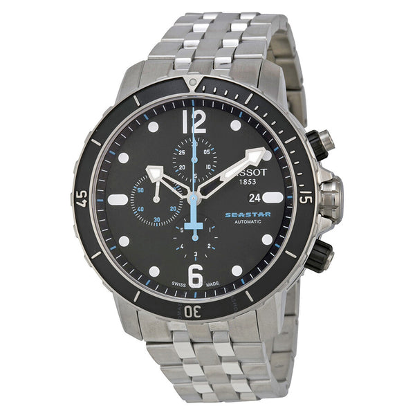 Tissot Seastar Chronograph Black Dial Men's Watch T0664271105700 - The Watches Men & Co