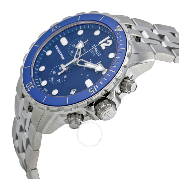 Tissot Seastar Chronograph Blue Dial Men's Watch T0664171104700 - The Watches Men & Co #2