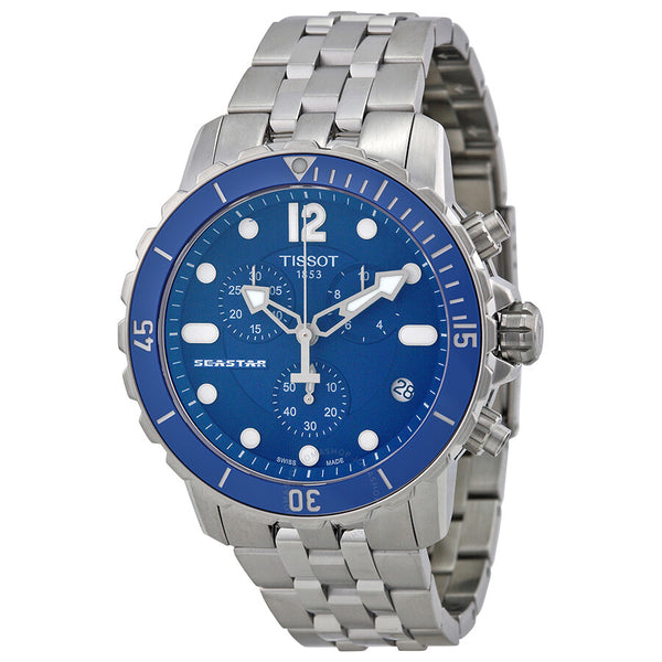 Tissot Seastar Chronograph Blue Dial Men's Watch T0664171104700 - The Watches Men & Co