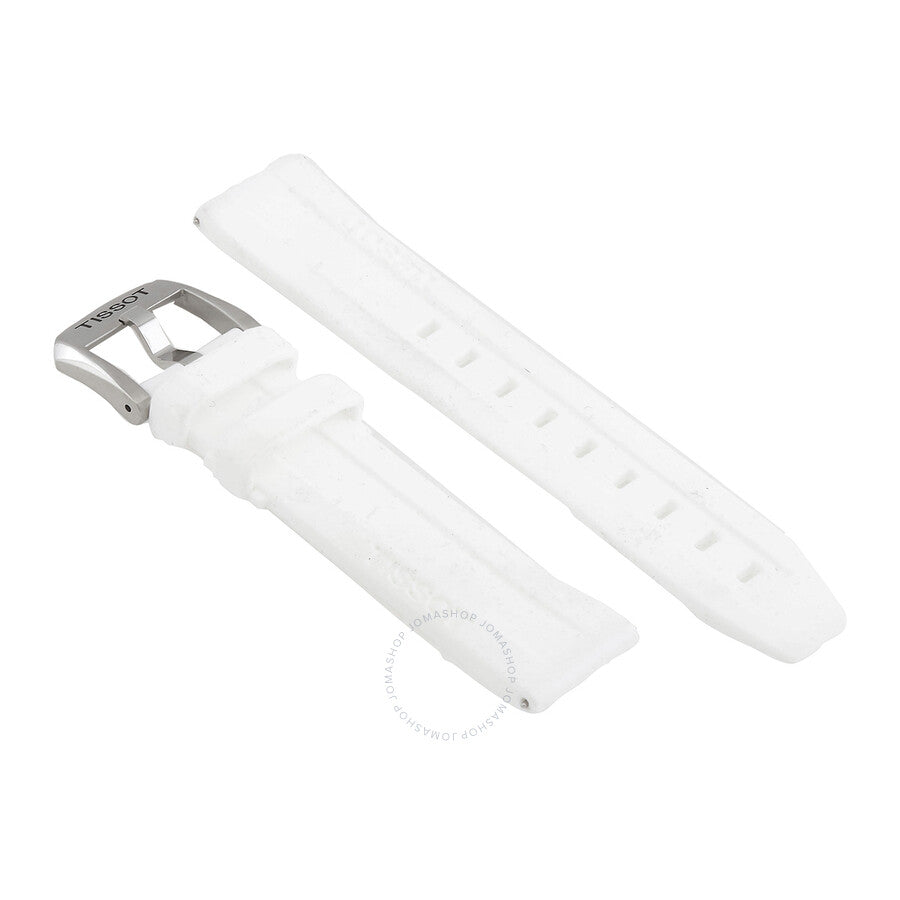 Tissot Seastar Quartz white rubber strap with stainless steel clasp, interchangeable band