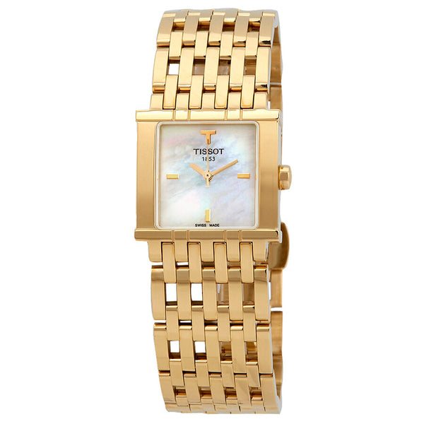 Tissot Six-T Mother of Pearl Dial Gold-Tone Ladies Watch T02.5.181.85 - The Watches Men & Co
