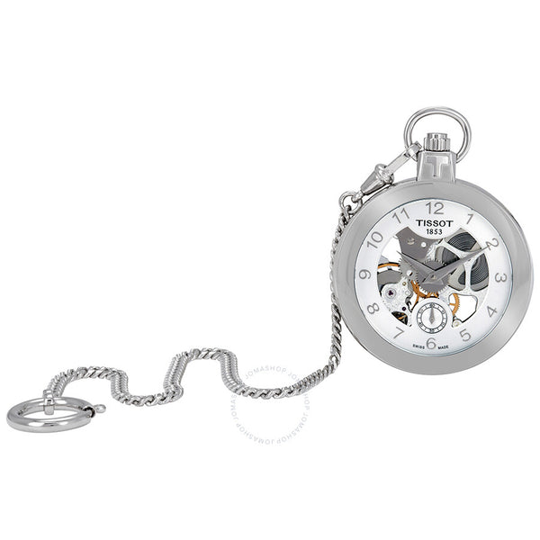 Tissot Skeleton Dial Hand Wound Pocket Watch T853.405.19.412.00 - The Watches Men & Co