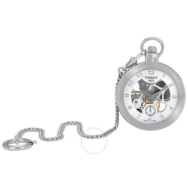 Tissot Skeleton Dial Hand Wound Pocket Watch T853.405.19.412.00 - The Watches Men & Co