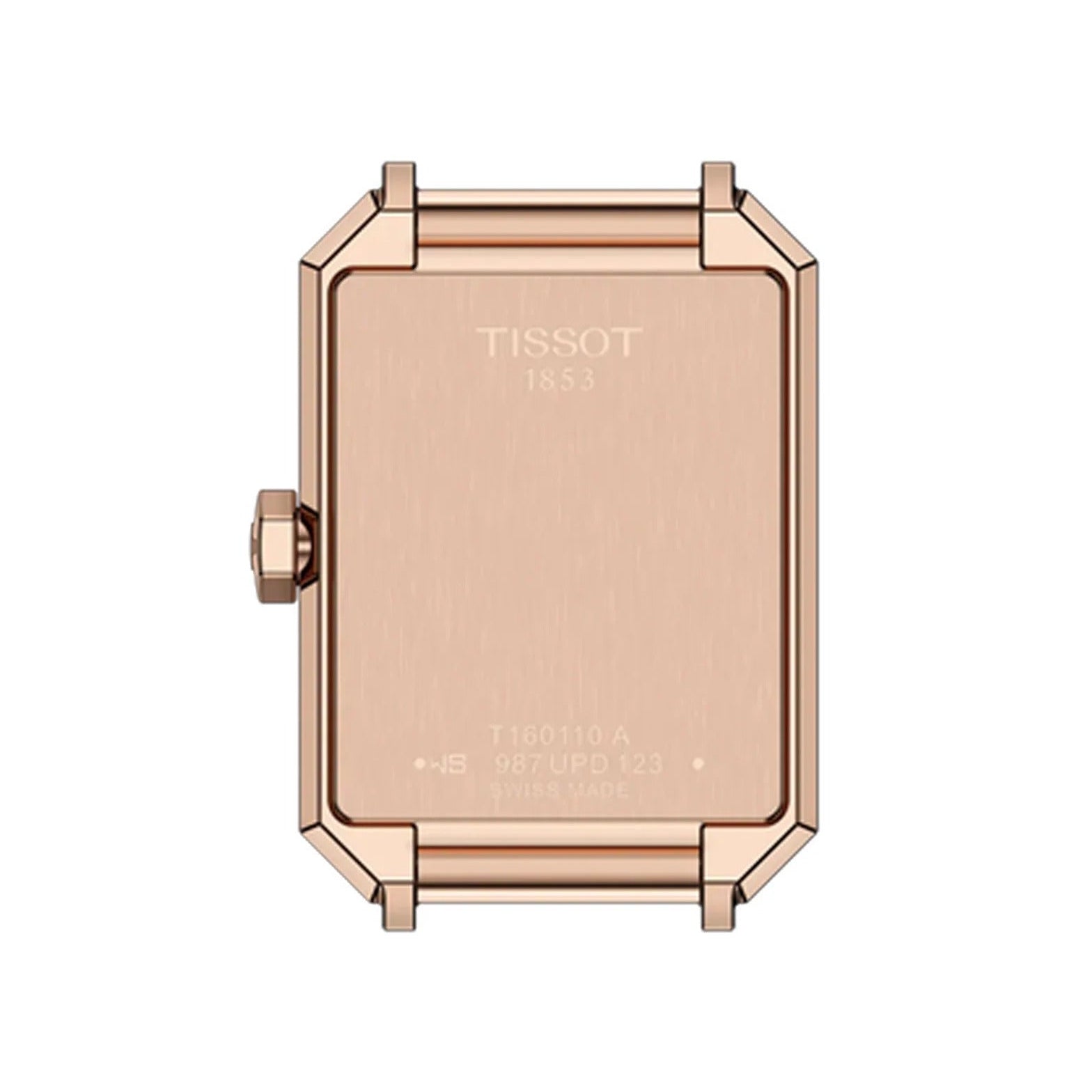 Tissot SRV 30mm rose gold case back with engraved branding and model details