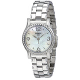 Tissot Stylis-T White Mother of Pearl Dial Diamond Ladies Watch T028.210.11.117.00 - The Watches Men & Co
