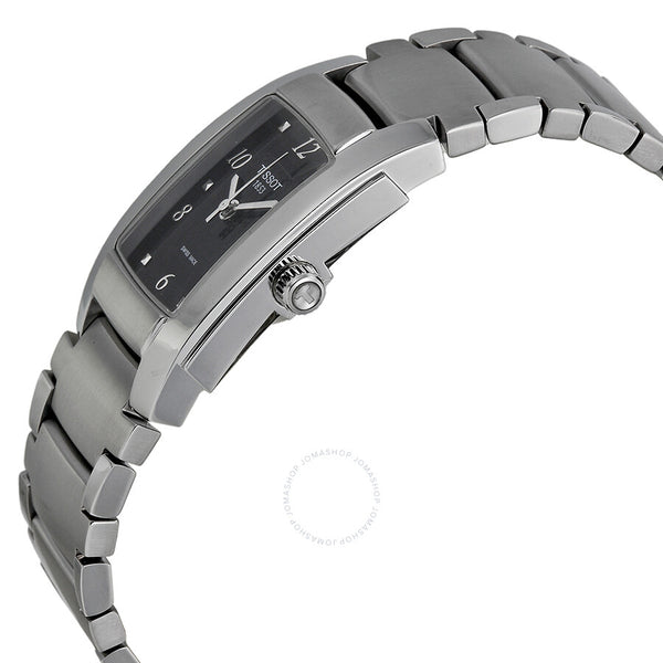 Tissot T10 Black Dial Matte Stainless Steel Ladies Watch T073.310.11.057.01 - The Watches Men & Co #2