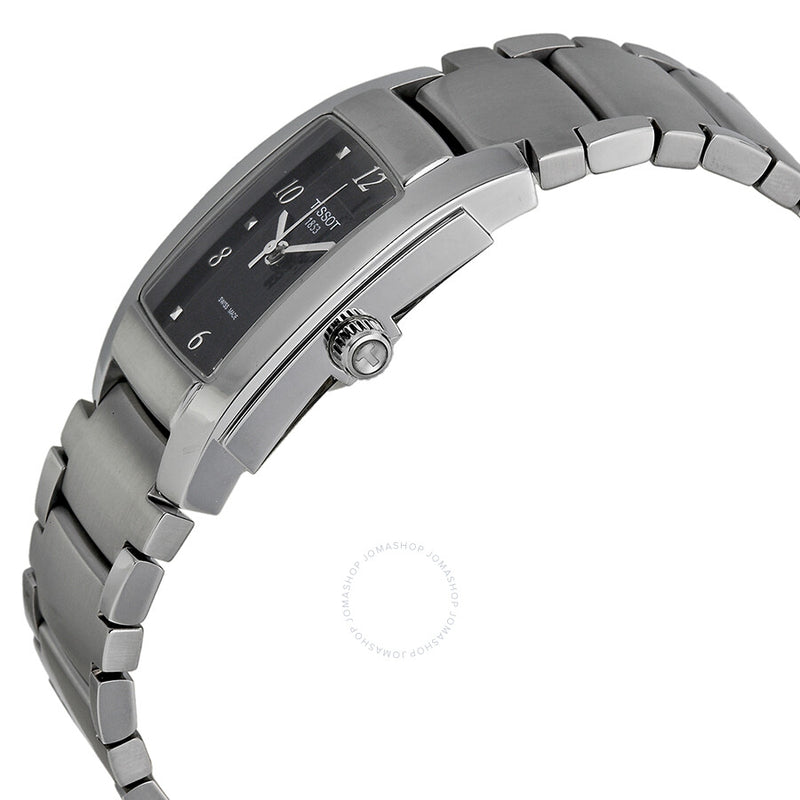 Tissot T10 Black Dial Matte Stainless Steel Ladies Watch T073.310.11.057.01 - The Watches Men & Co #2
