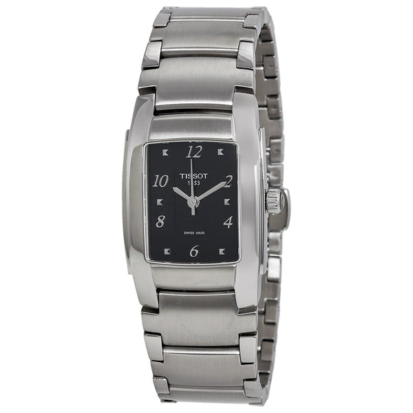 Tissot T10 Black Dial Matte Stainless Steel Ladies Watch T073.310.11.057.01 - The Watches Men & Co