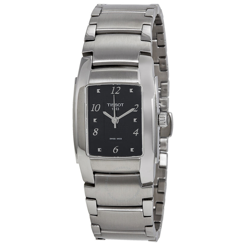 Tissot T10 Black Dial Matte Stainless Steel Ladies Watch T073.310.11.057.01 - The Watches Men & Co