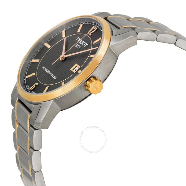Tissot T-Classic Two-Tone Titanium Automatic Black Dial Men's Watch T0874075506700 - The Watches Men & Co #2