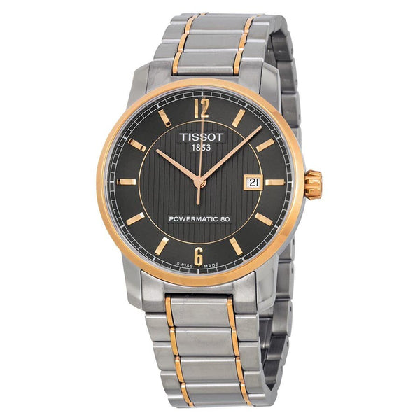 Tissot T-Classic Two-Tone Titanium Automatic Black Dial Men's Watch T0874075506700 - The Watches Men & Co