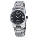 Tissot T-Classic Automatic Black Dial Titanium Ladies Watch T0872074405700 - The Watches Men & Co
