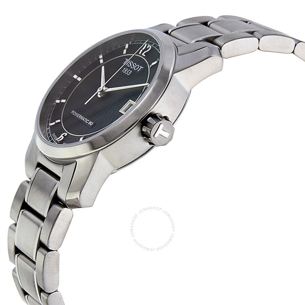 Tissot T-Classic Automatic Black Dial Titanium Ladies Watch T0872074405700 - The Watches Men & Co #2
